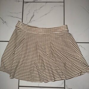 primark white and tan/brown skirt